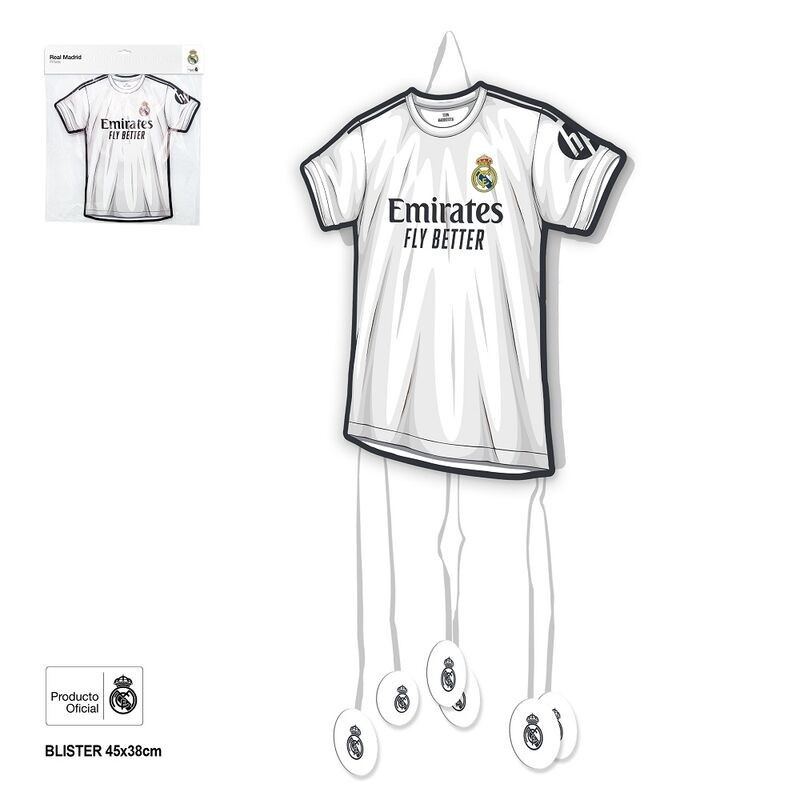 Piñata cumpleaños Real Madrid oficial camiseta 38x35 cm