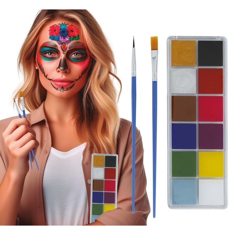 Set maquillaje 12 colores con pinceles