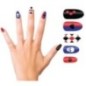 Uñas con pegamento arlequina Harley quinn
