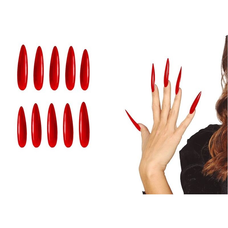 Uñas rojas demonio diablo con adhesivo