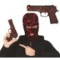 Pistola negra con sangre de juguete 22 cm