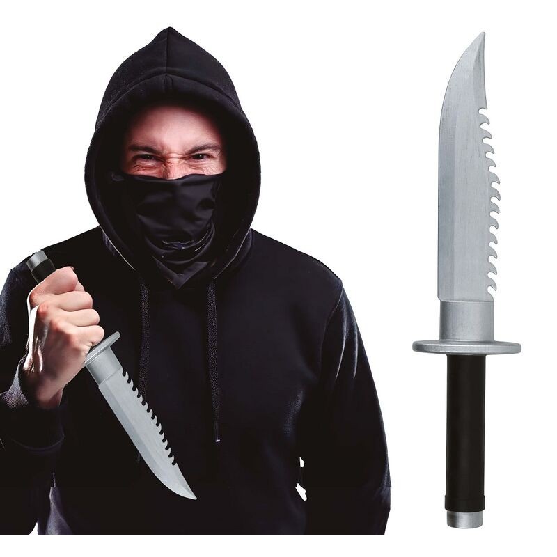 Cuchillo con sierra 33 cm realista
