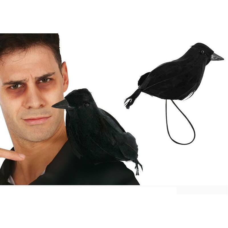Cuervo negro 15 cm con elastico para hombro Malefica