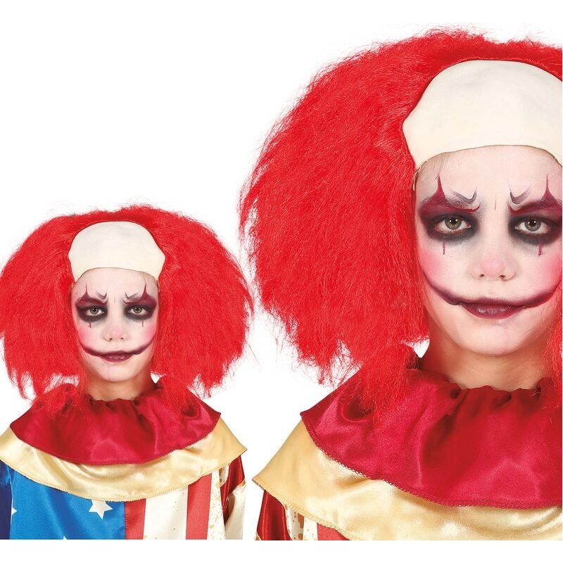 Peluca payaso roja con calva blanca it infantil
