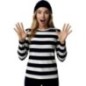 Camiseta preso rayas blancas y negras mujer