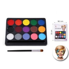 Kit maquillaje sencillo 15 colores mas pincel 8433584602889 60288
