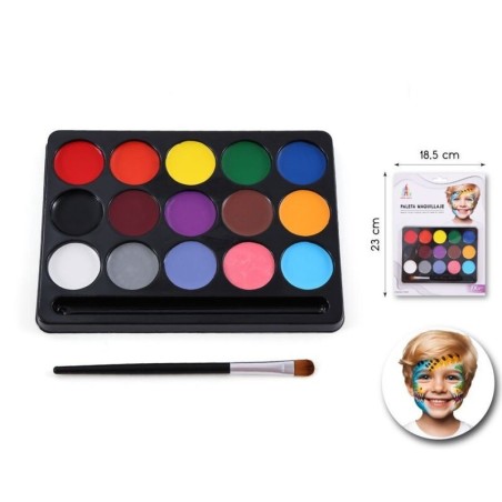 Kit maquillaje sencillo 15 colores mas pincel 8433584602889 60288