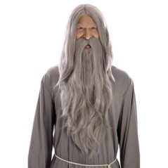 Peluca y barba mago gris Gandalf 8423667179315 115339