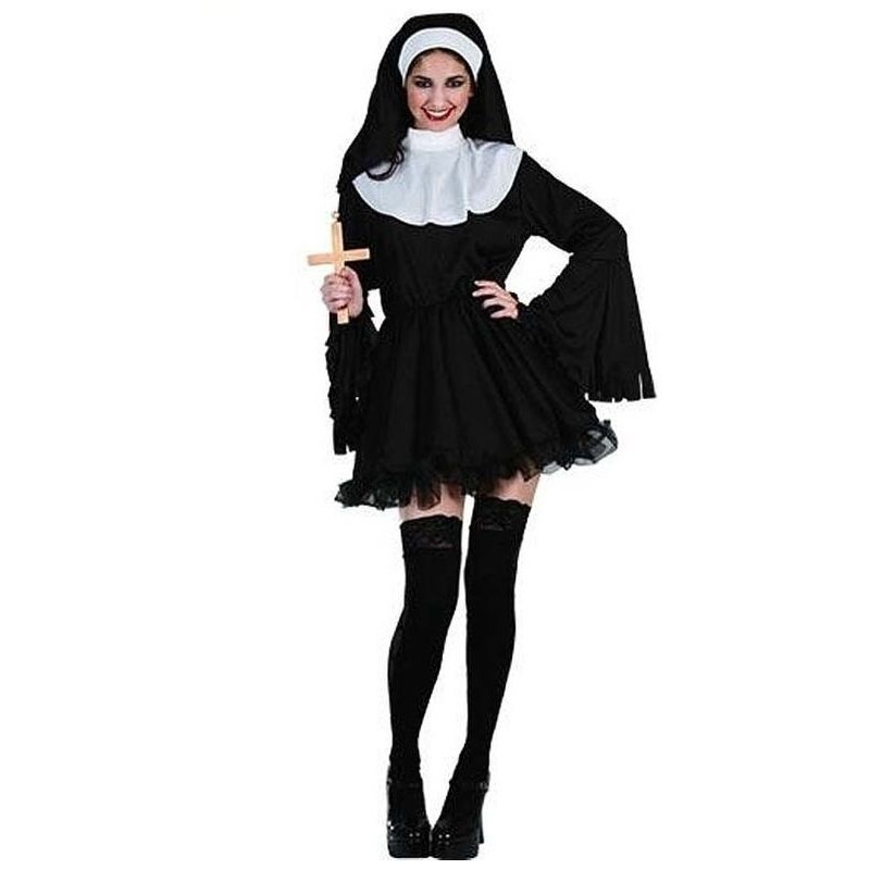 Disfraz monja provocativa mujer talla ML