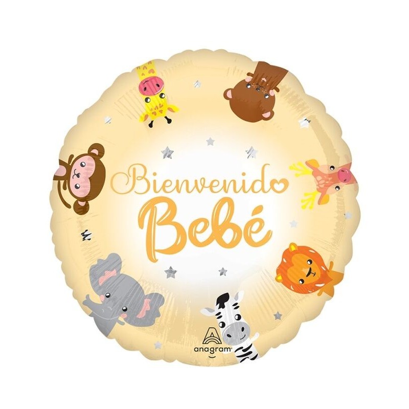 Globo bienvenido bebe 45 cm helio o aire