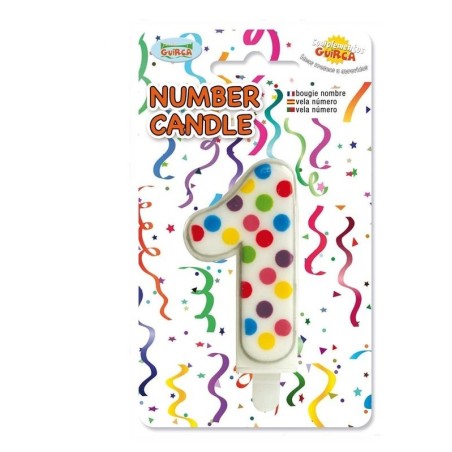 Vela confetti numeros para tarta cumpleaños