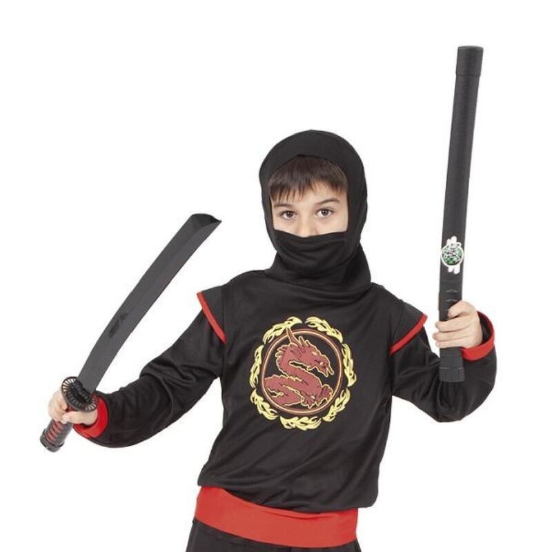 Espada Ninja roja y negra 60 cm