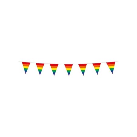 Banderin triangular arcoiris 3 mt orgullo-Tus Disfraces baratos