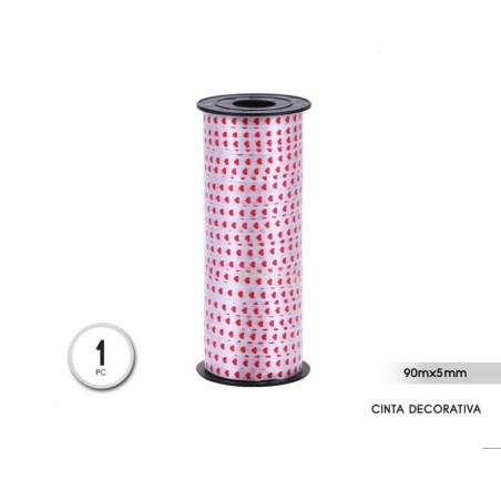 Cinta para globos corazones 90 mt de 5 mm-Tus Disfraces baratos