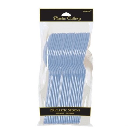 Cucharillas azul pastel 10 uds-Tus Disfraces baratos