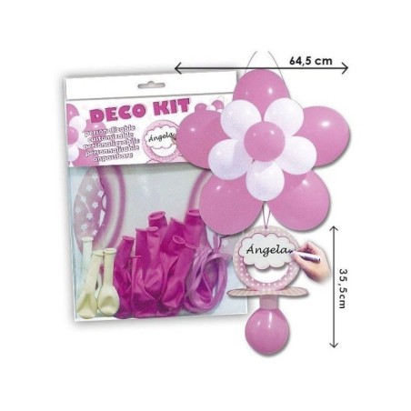 Decoracion globos kit chupete niña baby shower-Tus Disfraces baratos