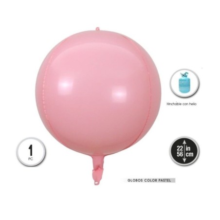 Globo esfera rosa pastel 55 cm-Tus Disfraces baratos