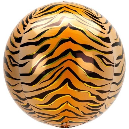 Globo Tigre animal print redondo 40 cm-Tus Disfraces baratos