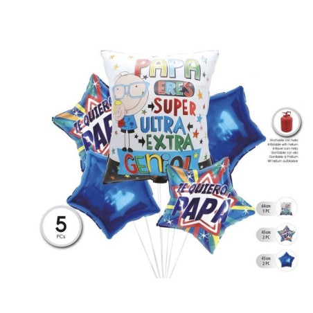 Globos dia de la madre ramo rosas y corazones 5 uds-Tus Disfraces
