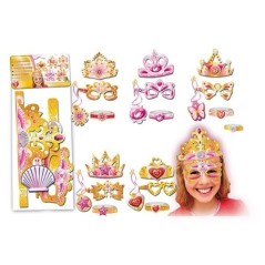 Kit accesorios princesas corona colgante y gafas carton-Tus Disfraces