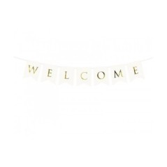 Letrero Welcome blanco 15x95 cm-Tus Disfraces