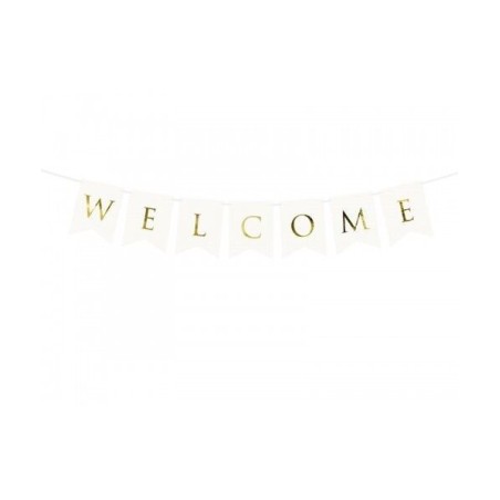 Letrero Welcome blanco 15x95 cm-Tus Disfraces