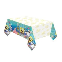 Mantel Bob Esponja cumpleaños 120x180 cm-Tus Disfraces