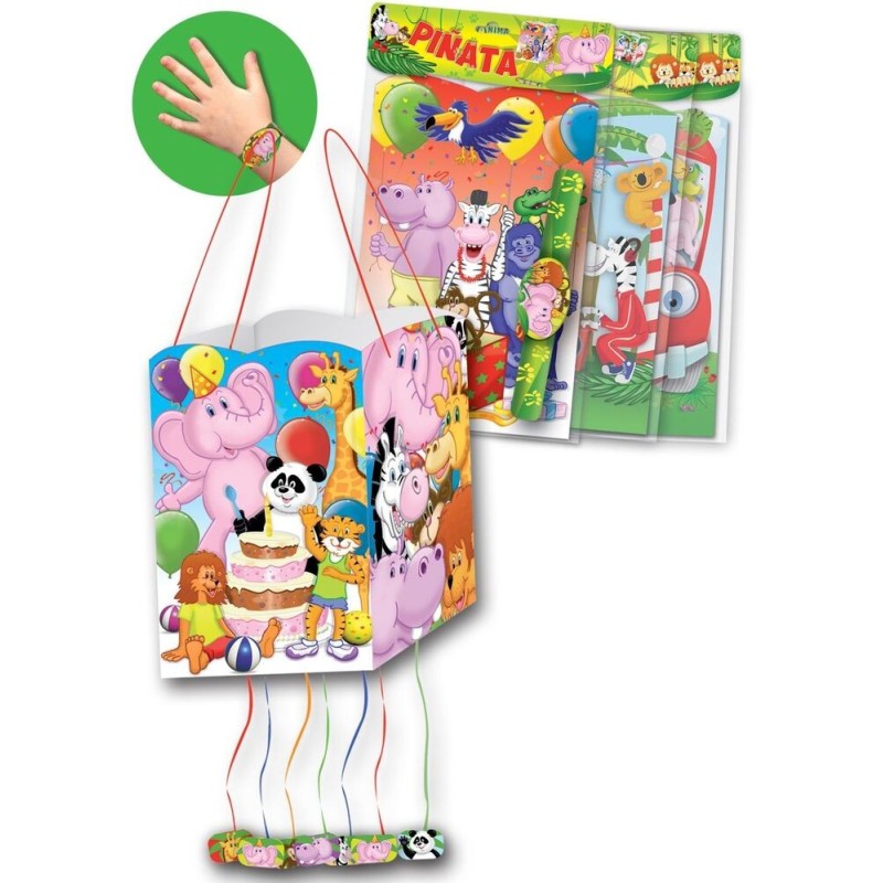 Piñata animales de la jungla 30x19 cm