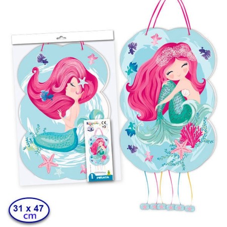 Piñata sirenena 31 x 47 cm sirenita-Tus Disfraces baratos