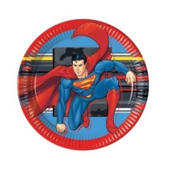 Platos Superman para cumpleaños 8 ud 23 cm-Tus Disfraces