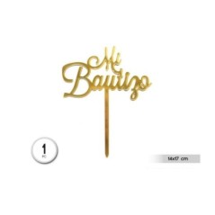 Topper para tarta Mi bautizo 14 cm-Tus Disfraces baratos