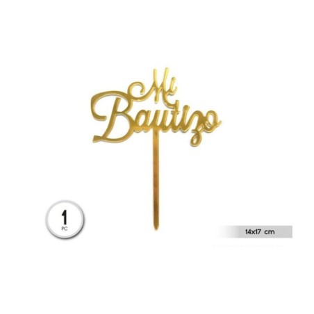 Topper para tarta Mi bautizo 14 cm-Tus Disfraces baratos