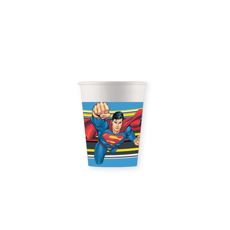 Vasos Superman para cumpleaños 8 uds