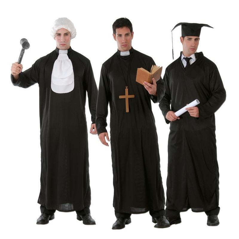 Disfraz juez, cura y graduado hombre 3 en 2
