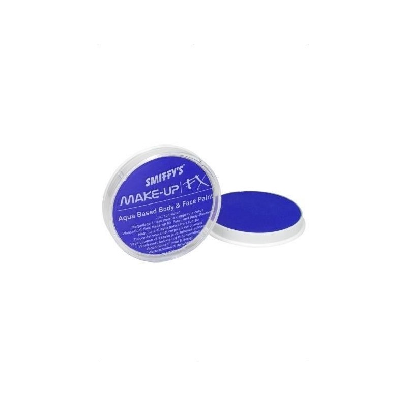 Maquillaje azul neon al agua face body paint