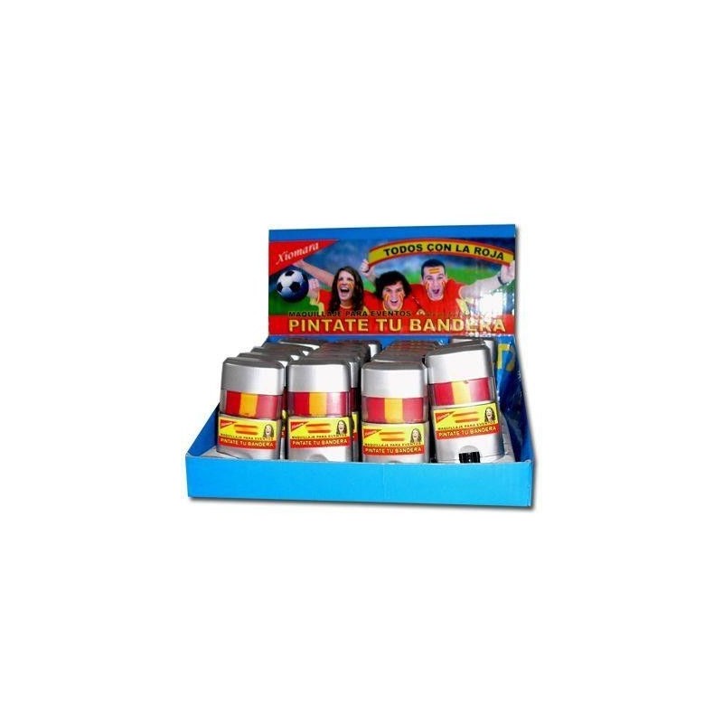 Maquillaje españa rojo amarillo rojo en barra