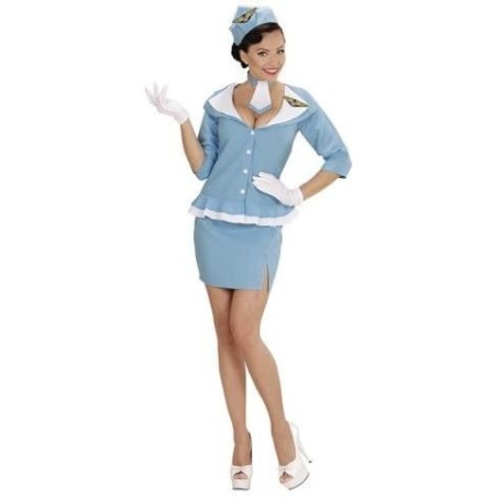 Disfraz azafata de vuelo retro azul talla l 8003558066339 6633