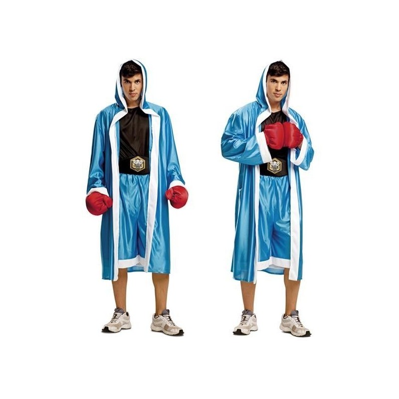 Disfraz pugil boxeador azul talla ML adulto lujo