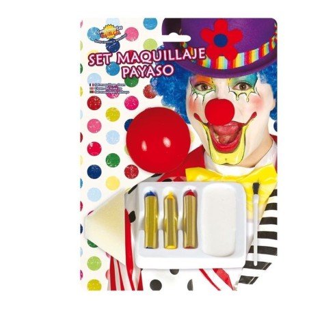 Kit maquillaje payaso nariz base blanca y barras 8434077155905 15590
