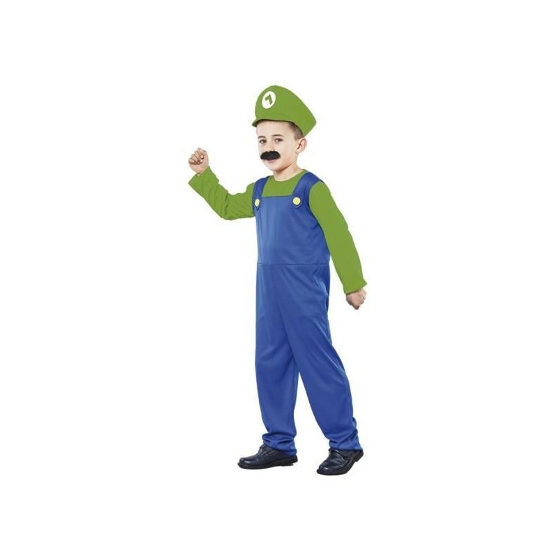Disfraz fontanero verde Luiggi infantil