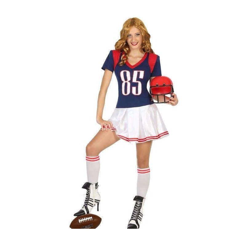 Disfraz Jugadora rugby futbol americano mujer