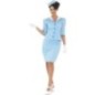 DISFRAZ AZAFATA DE VUELO AZUL CLARO TALLA S, M O L