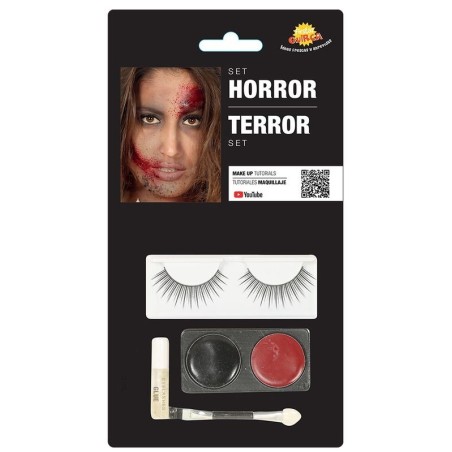 Kit maquillaje terror con pestanas para halloween 8434077157152 15715