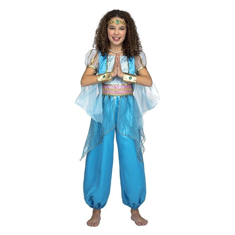 Disfraz genio arabe azul para niña tallas shine