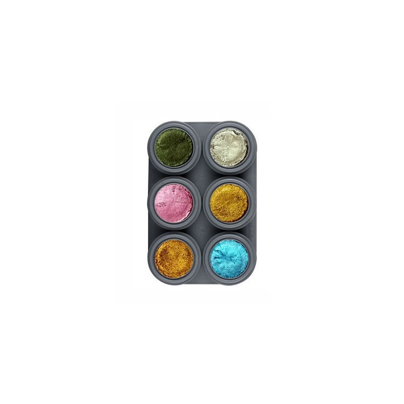 Pateleta de maquillaje al agua perlado grimas 6 colores