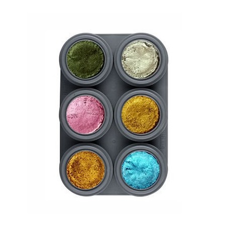 Pateleta de maquillaje al agua perlado grimas 6 colores 8717277340709 METALICWATERPALET