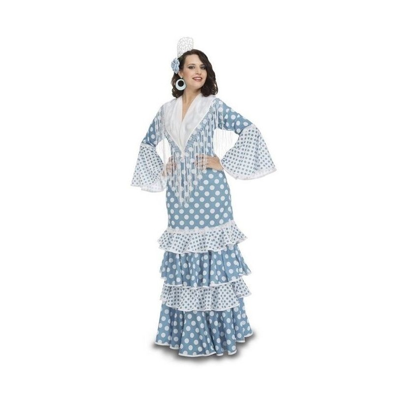 Disfraz sevillana flamenca azul infantil tallas