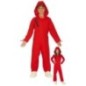 Disfraz ladron mono rojo capucha infantil