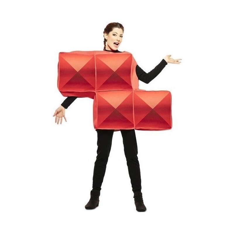 Disfraz pieza de tetris Z rojo adulto