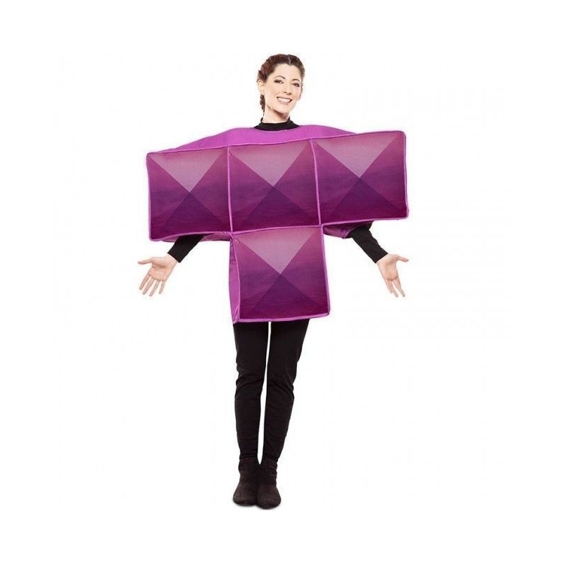 Disfraz pieza de tetris T purpura adulto